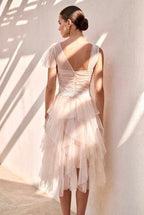 Ethereal Dress “Spring Petal” in Rose Nude Tulle