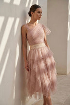 Ethereal Dress “Spring Petal” in Rose Nude Tulle
