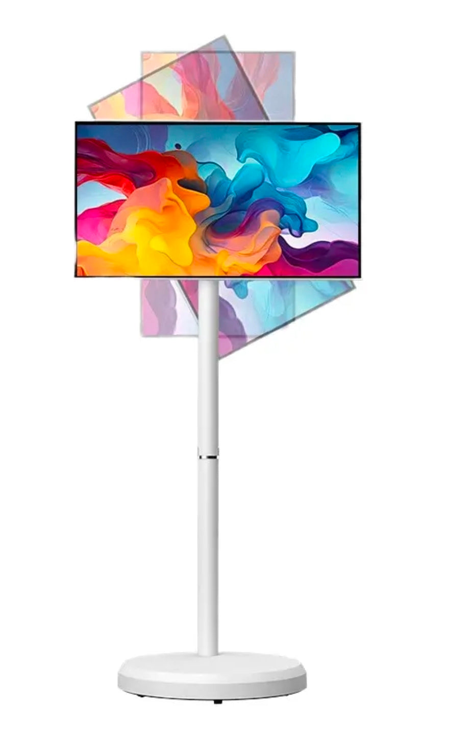 21.5 Inch Touchscreen Portable Smart TV — Rotatable Outdoor TV with 5MP Camera & Adjustable Floor Stand