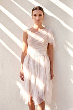 Ethereal Dress “Spring Petal” in Rose Nude Tulle
