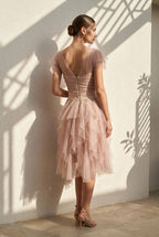 Ethereal Dress “Spring Petal” in Rose Nude Tulle