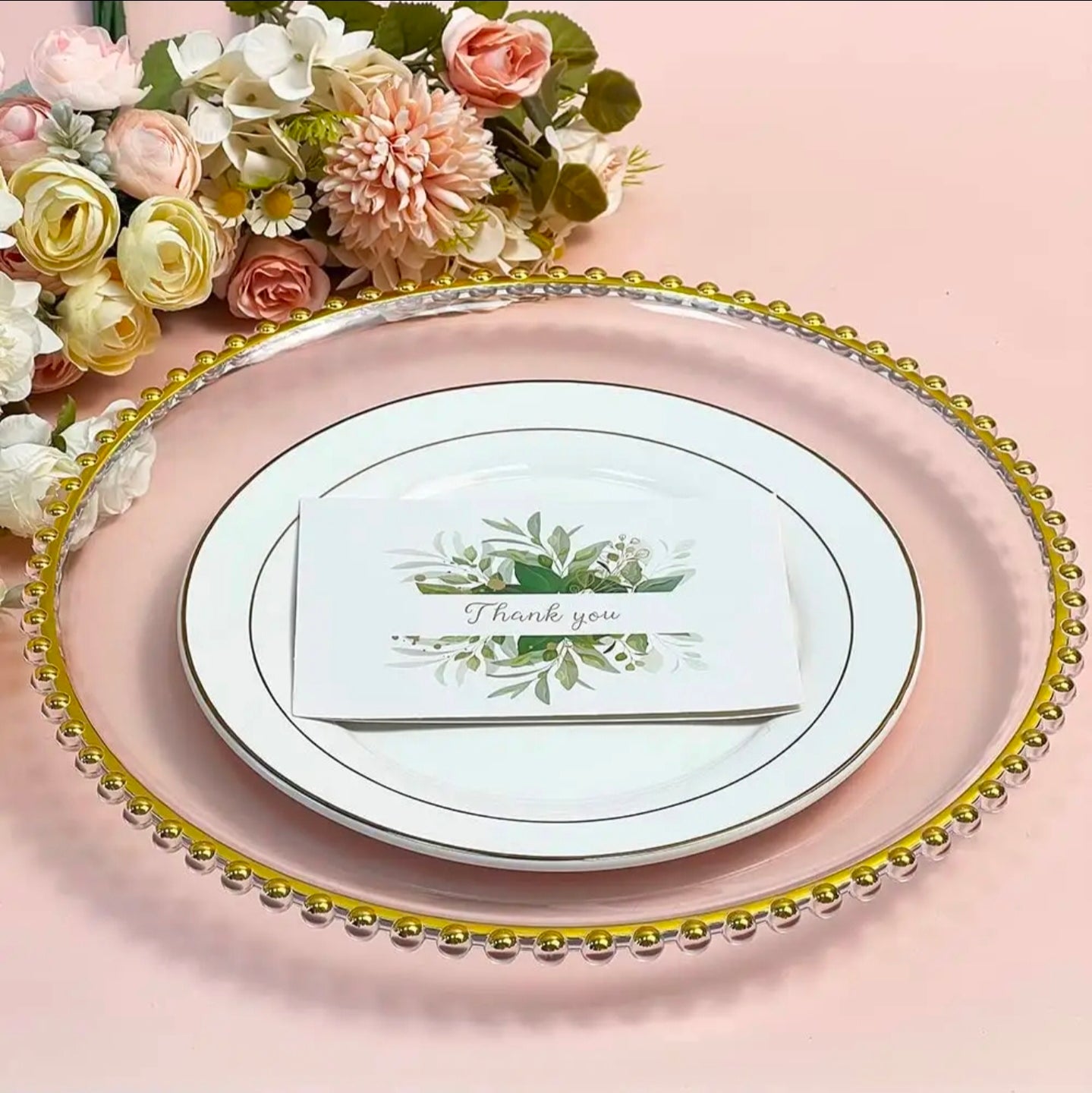 13" Plastic Gold Vintage Dinner Plate Chargers